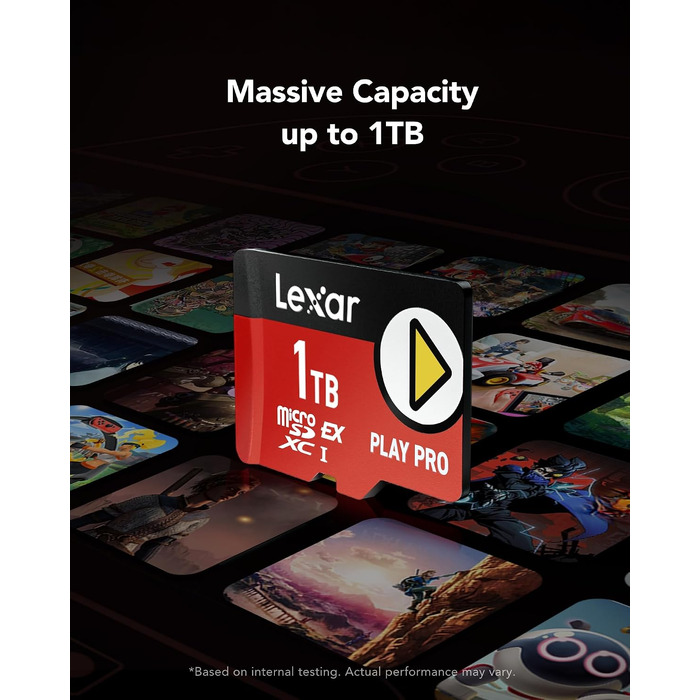 Карта пам'яті MicroSD Express Lexar Play PRO 1TB, швидкість читання до 900МБ/с, запис до 600МБ/с