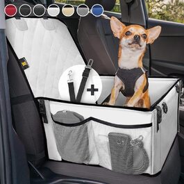 Extra Stable Dog Car Seat - Reinforced Walls & 5 Straps - Waterproof Dog Car Seat for Rear & Front Seat (Standard Size)