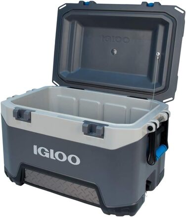 Термобокс IGLOO BMX 52 49л - надміцний кулер для кемпінгу, риболовлі, фестивалів, роботи. Зберігає холод до 5 днів (Синій, 49 літрів)