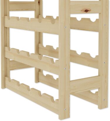 Lenmar Wooden Wine Rack for Bottles, Natural, RW-1, Wine, Bottle Rack, Cellar Rack, Shelves, Bottle Holder (Natural, RW-1-30, 86 x 53 x 25, holds 6 bottles, for 30 bottles)