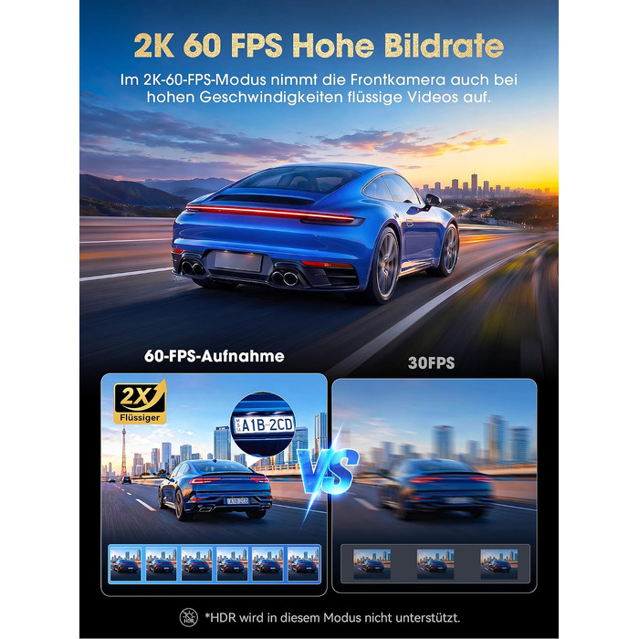 Автомобільний відеореєстратор DDPAI Z60 Master 4K+2K, передня та задня камери, Sony STARVIS2 IMX678, Dual HDR, 5G WiFi6, GPS, 3
