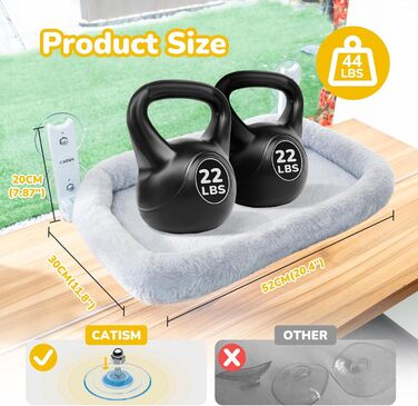 Кішка гамак на вікно CATISM з подушкою, 52x30 см, до 20 кг, сірий, для котів