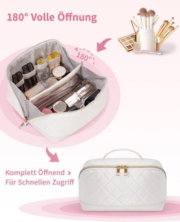 Косметичка для подорожей Wandering Nature для жінок: велика, водонепроникна, з відділенням для пензликів (Beige)