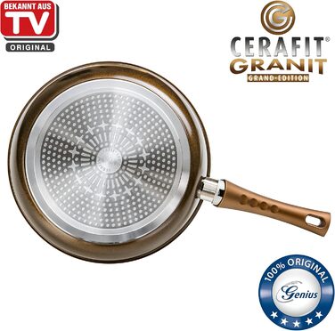 Набір сковорідок Genius Cerafit Fusion (7 шт.) з керамічним покриттям | 28 x 28 см, смарагдовий, антипригарне покриття Lotus, легке миття