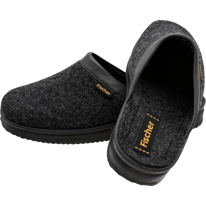 Чоловічі домашні тапочки Fischer Karomuster 204602, 44 EU, чорний/антрацит