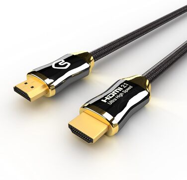 HDMI 2.1 кабель Ultra High Speed | 4K 120Hz/144Hz, 8K 60Hz Ultra HD | 48 Gbps | Підтримка PS5, Xbox Series X & S | Чорний, 3 метри