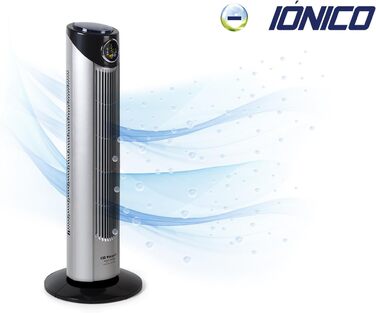 Турбовентилятор Orbegozo TWM 1015 з пульта дистанційного керування, 3 режими, LED дисплей, таймер, 3 швидкості, тихий, поворот 80°, 45W, сірий/чорний (89 см.)