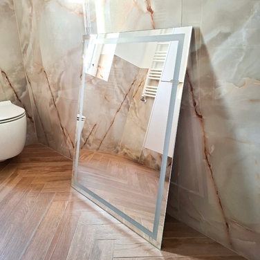 Прямокутне дзеркало у ванну кімнату LED FRAME з підсвіткою, 60x80 см