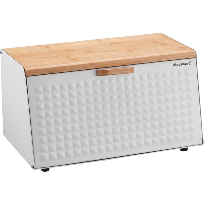 Кляузберг Brotbox: дерев'яний та металевий хлібний ящик/кошик (чорний/білий)