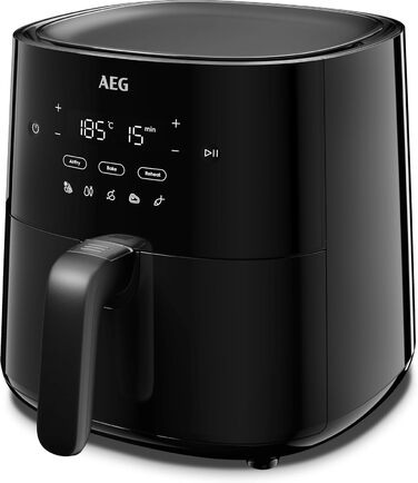 AEG AAF3B Hot Air Fryer / IF Design Award 2024 / Little to no oil / 8 programs / programmable / preheat function / 3.3l / dishwasher-safe / heat protection / flip reminder / black, 3.3l capacity, Series 6000