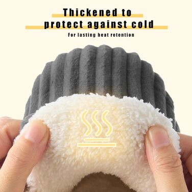 Тапочки зимові жіночі та чоловічі з пам'яттю, чорні, з м'якою підкладкою, бавовняні, антиковзні, для дому та вулиці (46/47 EU)