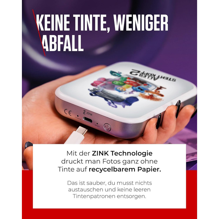 Canon Zoemini 2: Портативний фотодрук, Bluetooth 5.0, USB-C зарядка, Рожеве золото (Disney Limited Edition)