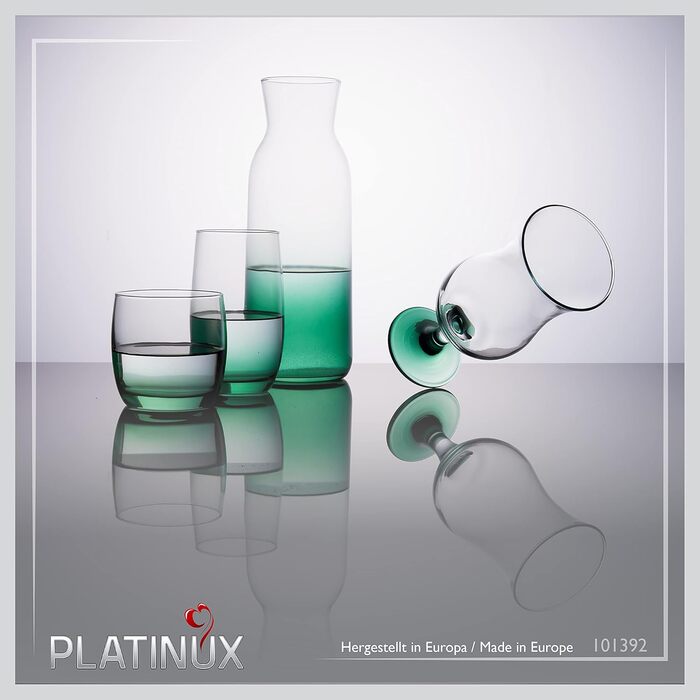 Бокали для коктейлів PLATINUX 400 мл (набір 6 шт) з ефектом омбре, зелені скляні келихи для вечірок та коктейлів Hurricane