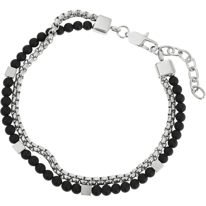 Чоловічий браслет Nami з перлами в срібному та бірюзовому кольорах, водостійкий, 18+4 см, подарунок для чоловіків