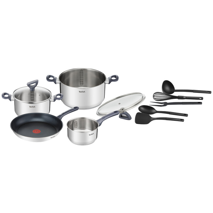 Набір каструль Tefal Daily Cook G713SB45 з нержавіючої сталі, 11 предметів