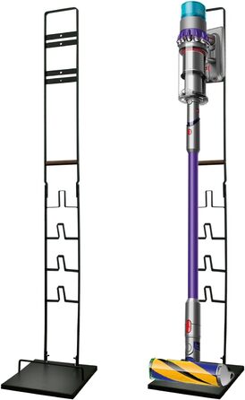 Підставка для пилососів Dyson – органайзер та кріплення для Dyson Gen5, V15s, V15, V12 Slim, V11, V10, V8, V7, V6, DC30, DC35. Чорний колір з дерев'яною ручкою