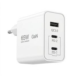 Зарядний пристрій USB-C 8-в-1, 65W: Швидка зарядка для MacBook, iPhone, iPad, Samsung, ноутбуків (PD GaN)