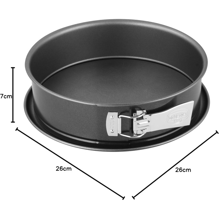 Dr. Oetker Springform, Ø 26 cm, leak-proof cake pan, round steel baking pan with ceramic-reinforced non-stick coating (color: gray), quantity: 1 piece