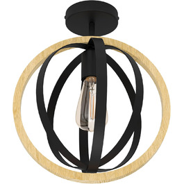 Настільна лампа EGLO Basildon 1: мінімалістичний дизайн, дерево, текстиль, метал, для вітальні та спальні, з вимикачем, цоколь E27