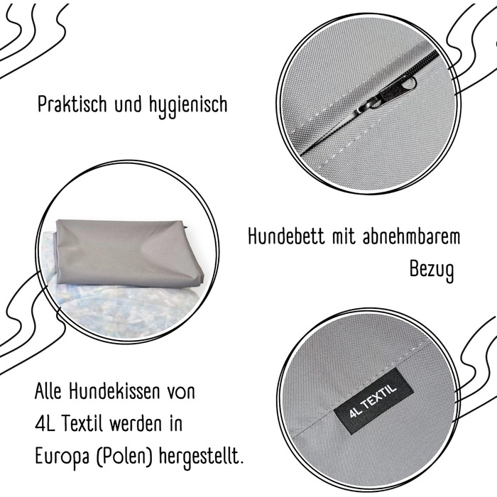 Водонепроникне собаче ліжко 80x60 см, темно-зелене, 4L Textil ZOE