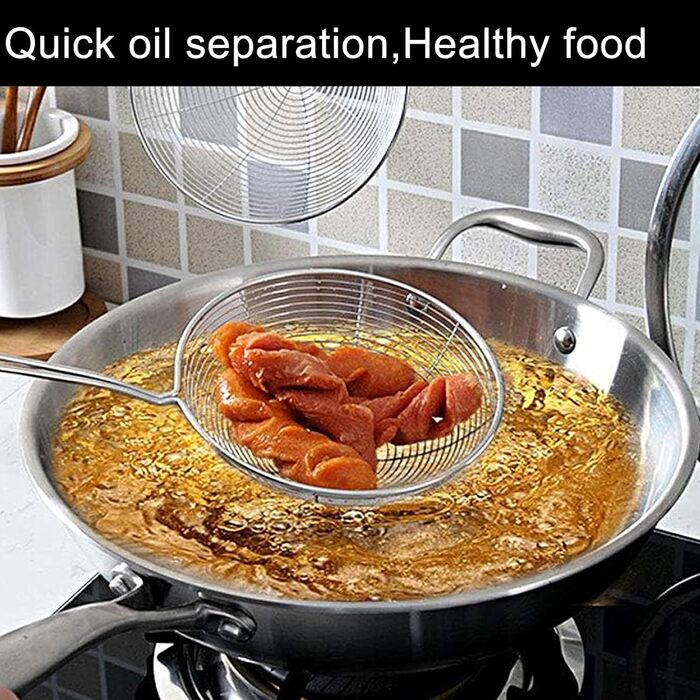 Набір з 3 шт. шумівки з нержавіючої сталі, фільтр для бульбашок та жиру, кухонне сито з нержавіючої сталі, 3 розміри