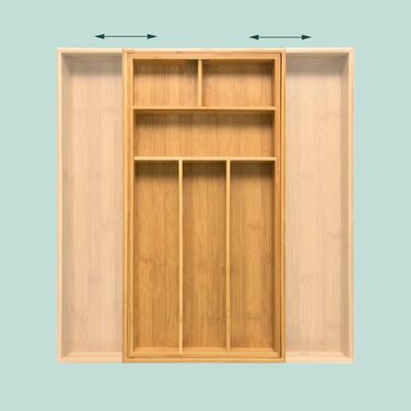 Ящик для столових приборів Relaxdays з висувним бамбуковим ящиком