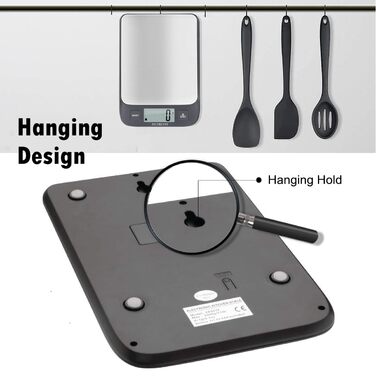 Кухонні ваги NUTRI FIT: цифрова вага з нержавіючої сталі, ультраплоска, LCD-дисплей, 5 кг, 4 одиниці вимірювання