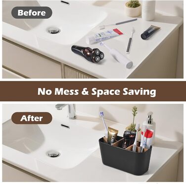 Організатор для ванної кімнати Schwarz 5-секційний з тримачем для зубних щіток