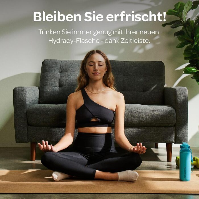 Пляшка для води Hydracy з фруктовою вставкою 500 мл, блакитна - спортивна, без BPA, з таймером та захистом від протікання