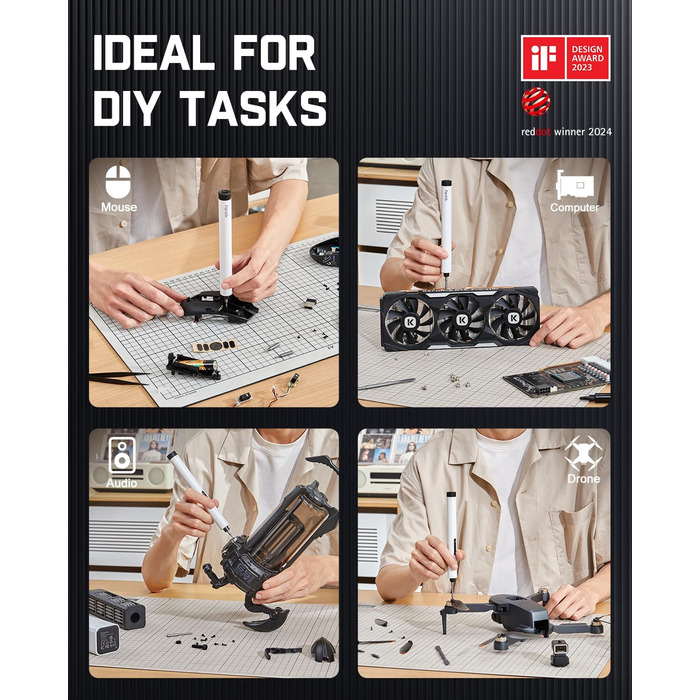 Акумуляторний шуруповерт Fanttik E1 MAX, 50 в 1, прецизійний набір з магнітом, 2 швидкості, для ремонту iPhone, ноутбуків, окулярів