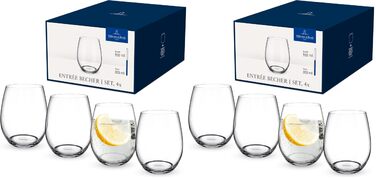 Набір склянок для води Villeroy & Boch Entree 4 шт, 250 мл, кришталь, для десертів, смузі, соку, безпечні для посудомийної машини