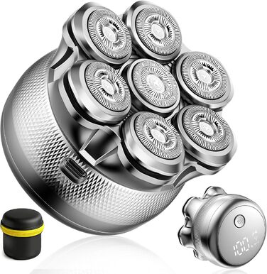 Електрична бритва для гоління голови Glatzen Herren, бездротова, для сухого та вологого гоління, з гнучкою голівкою та магнітною насадкою