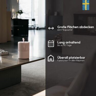 Безструмний осушувач повітря AbsoDry до 25 м² - з поповнюваним пакетом - з переробленого пластику - для вітальні, ванної кімнати, підвалу - осушувач для квартири