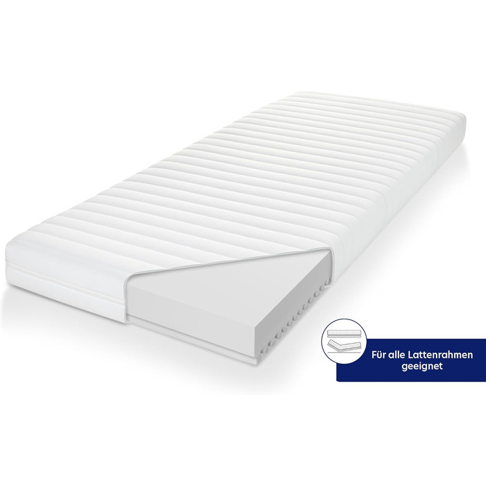 Träumegut24 - 10cm Ergonomic Cold Foam Mattress Topper / Mattress Pad / Mattress Protector Topper - Firmness H2 / H3 (H2, 90x200)