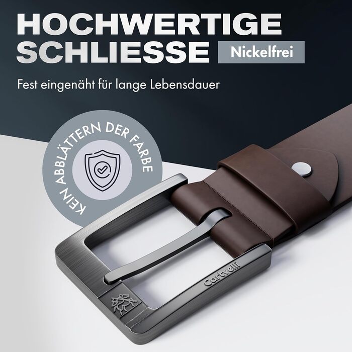 Чоловічий шкіряний ремінь преміум-якості, виготовлений у Німеччині, з подарунковою коробкою. Ремінь з натуральної шкіри, 40 мм, для джинсів, костюма, чинос, штанів. Колір: темно-коричневий. Загальна довжина: 115 см