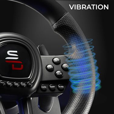Superdrive SV650 Racing Wheel: Руль для гонок з педалями та перемиканням передач - сумісний з Xbox Series X/S, Switch, PS4, Xbox One, PC, PS3 (програмований)