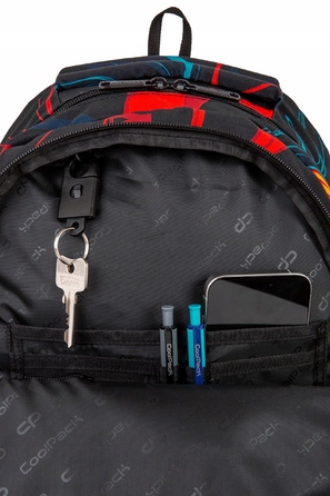Багатовідсіковий шкільний рюкзак CoolPack, чорний/багатоколірний, 23 л
