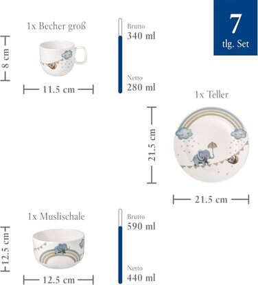 Дитячий набір столових приборів Villeroy & Boch Boho Kids, 4 шт., нержавіюча сталь, сріблястий/платиновий, для миття в посудомийній машині