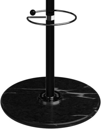 Casaria® Clothes Rack Marble Base Metal 14 Hooks 360° Swivel Stable 37x37x175 cm Entryway Office Coat Rack Clothes Rail Jacket Stand Black