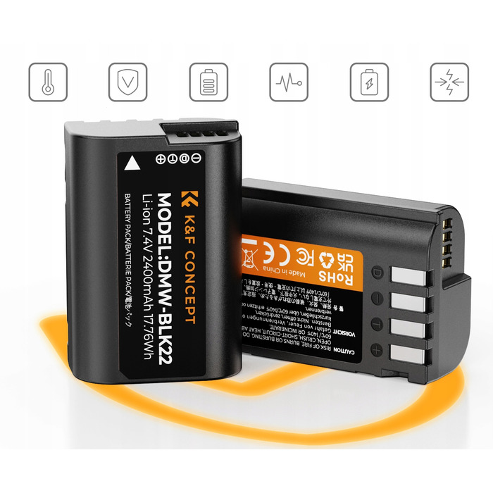 Зарядний пристрій + 2 акумулятори DMW-BLK22 для Panasonic 2400mAh (GH5, GH6, G9)