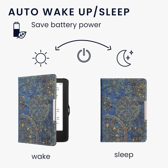 Чохол-книжка kwmobile для Tolino Vision 1/2/3/4 HD - Чохол для eReader з малюнком 
