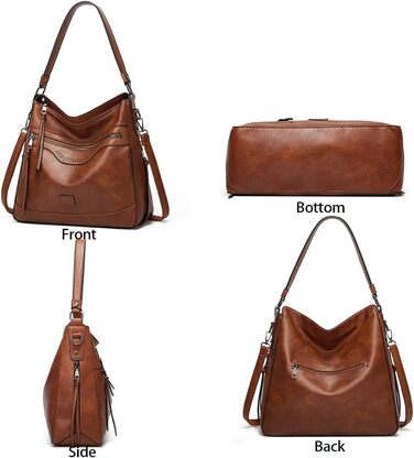 Сумка жіноча шкіряна (PU шкіра) через плече шопер Top-Griff елегантна коричнева Damen