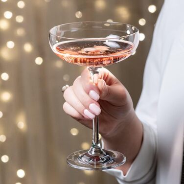 Krosno Sparkling Wine Glasses Champagne Glasses | Set of 6 | 240 ML | Harmony Collection | Perfect for Home, Restaurants, and Parties | Prosecco Glass | Dishwasher Safe