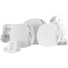 CreaTable Серія Amelie Piazza: 12-частинний набір посуду на 6 осіб з порцеляни, для миття в посудомийній машині та використання в мікрохвильовці