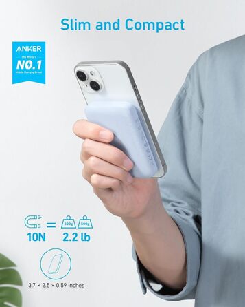 Anker PowerCore Magnetic 5K: Бездротова батарея 5000mAh для iPhone 17/16/15/14/13/12 (фіолетовий)