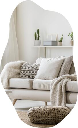 Дзеркало Boromal Spiegel чорного кольору 40x60 см з металевим обрамленням для ванної кімнати, туалетного приміщення, спальні (62 x 90 см, асиметричний стиль B)