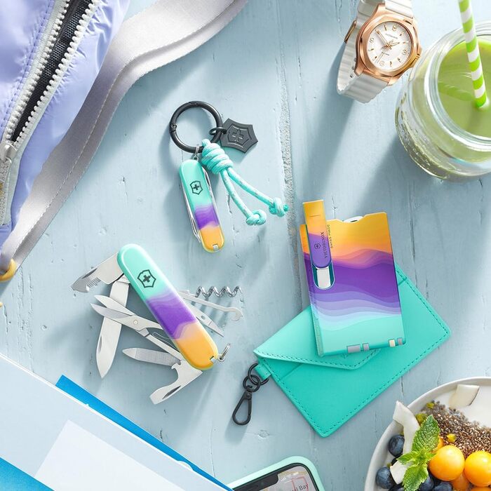 Мультитул VICTORINOX Companion, 16 функцій, Swiss Made, для жінок, у подарунковій коробці (рожевий, блакитний), Sydney Style