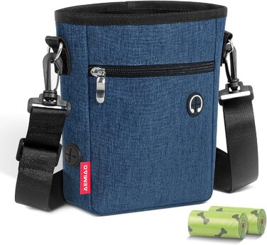 Фурнітура для собак з магнітною застібкою, 2025, практичний мішок для їжі, мішок для ласощів для собак з знімною внутрішньою кишенею | Диспенсер для відходів, блакитний