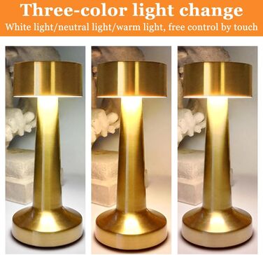 LED торшер настільний бездротовий, 2 шт. з сенсорним керуванням, 3 режими, 2000mAh, тепле світло для спальні та нічного столика