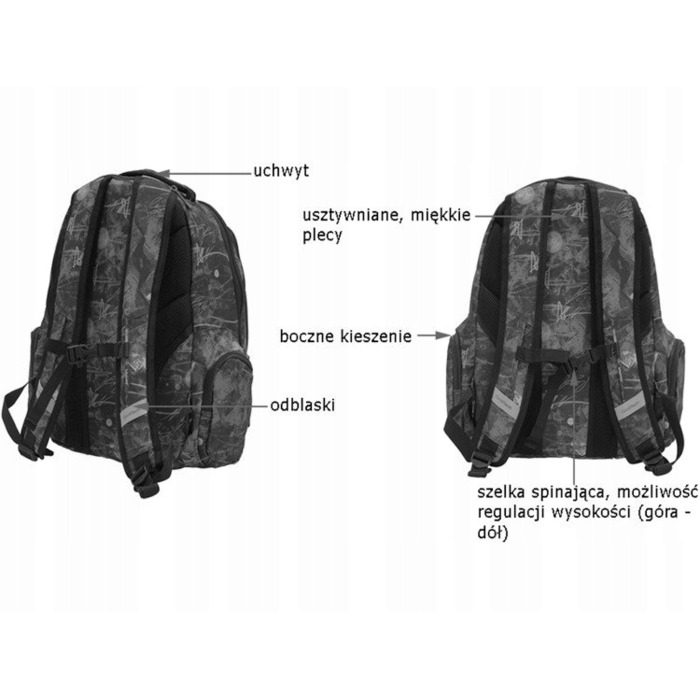 Багатовідсіковий шкільний рюкзак CoolPack, червоний, багатоколірний, 28 л